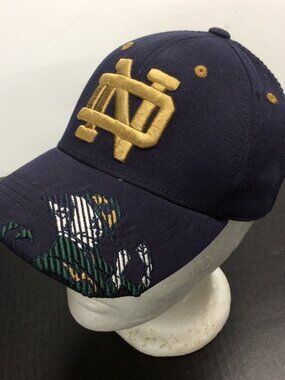 Notre Dame Top of the World Fitted Ball Cap Hat Small Med Clover Blue